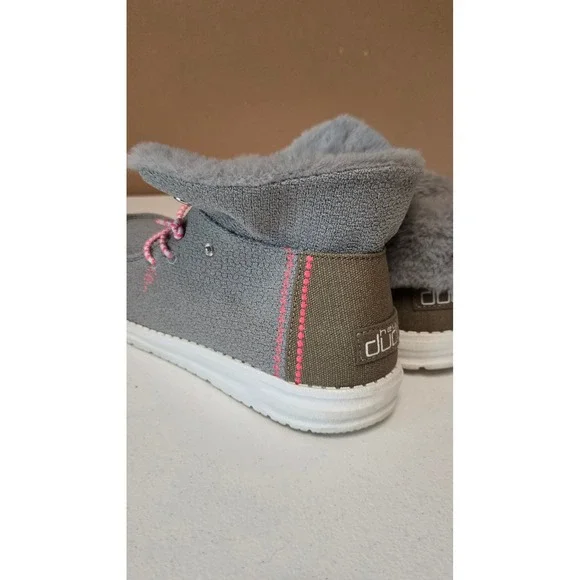 Hey Dude Women's Britt Boho Fur Lined Slip On Shoes‎ Gray Pink Size 11 - Picture 5 of 7